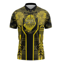 Niue The Rock Zipper Polo Shirt The Island Of The Uga - Polynesian Pride