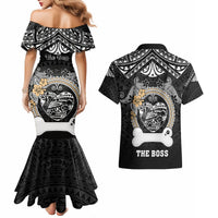 personalized-shiba-inu-dog-couples-matching-mermaid-dress-and-hawaiian-shirt-with-polynesian-heart-name-tags