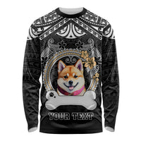 personalized-shiba-inu-dog-long-sleeve-shirt-with-polynesian-heart-name-tags