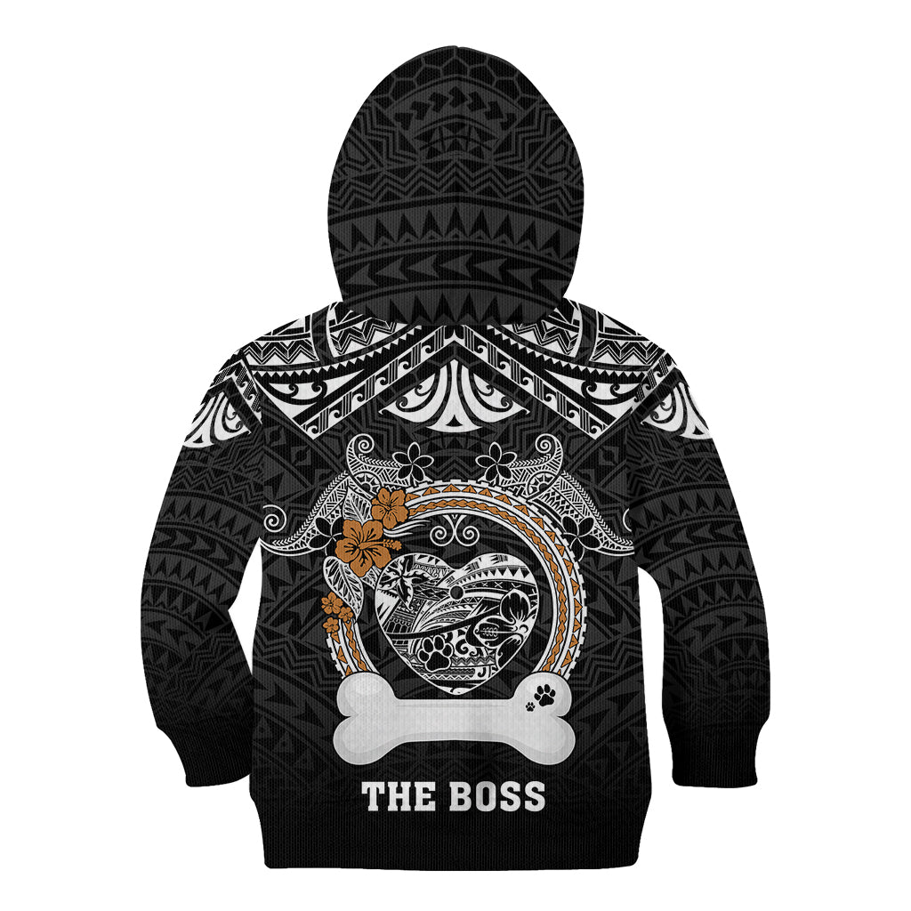 Personalized Pitbull Dog Kid Hoodie With Polynesian Heart Name Tags LT05 - Polynesian Pride