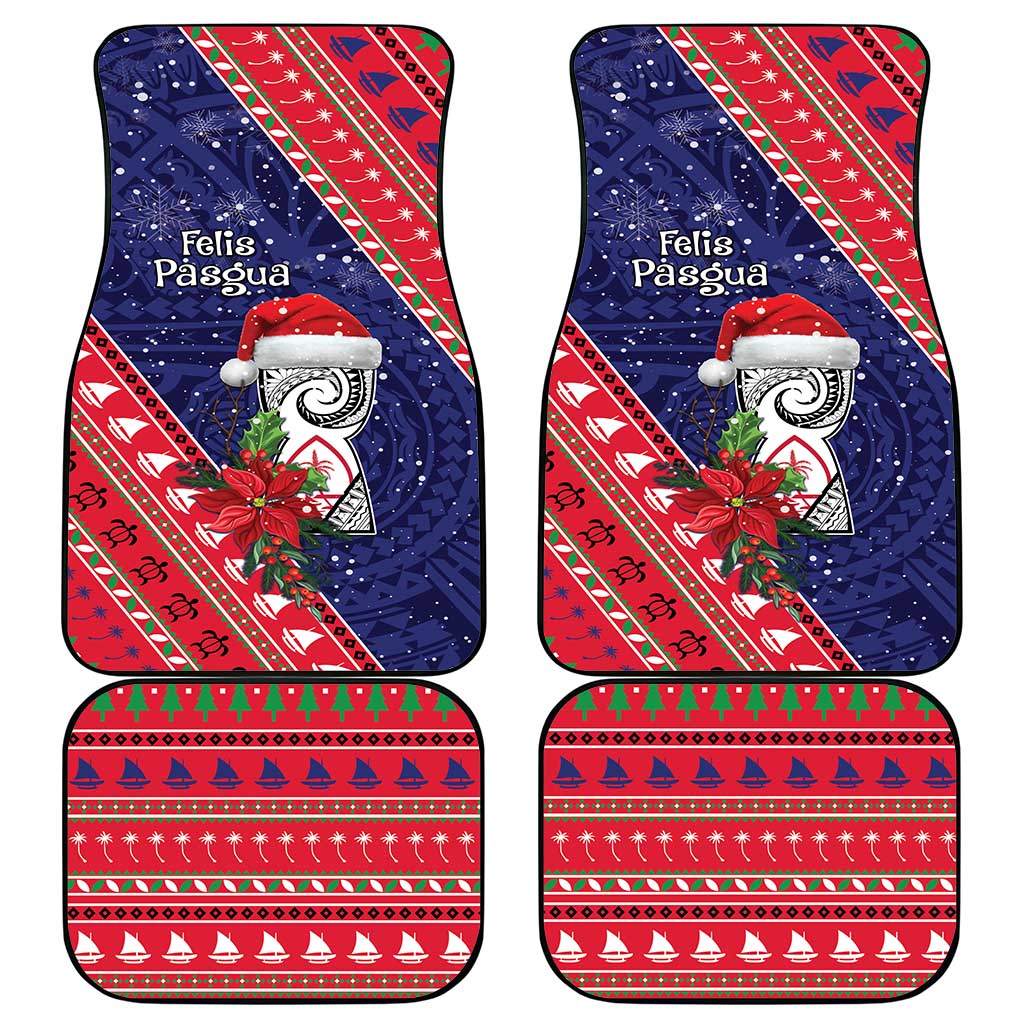 Guam Christmas Car Mats Felis Nabidat Guaman Seal With Poinsettia