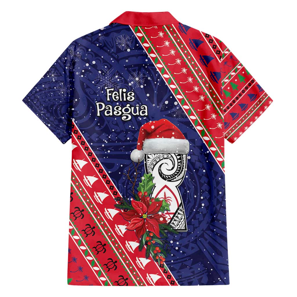 Guam Christmas Family Matching Off Shoulder Maxi Dress and Hawaiian Shirt Felis Nabidat Guaman Seal With Poinsettia LT05 - Polynesian Pride