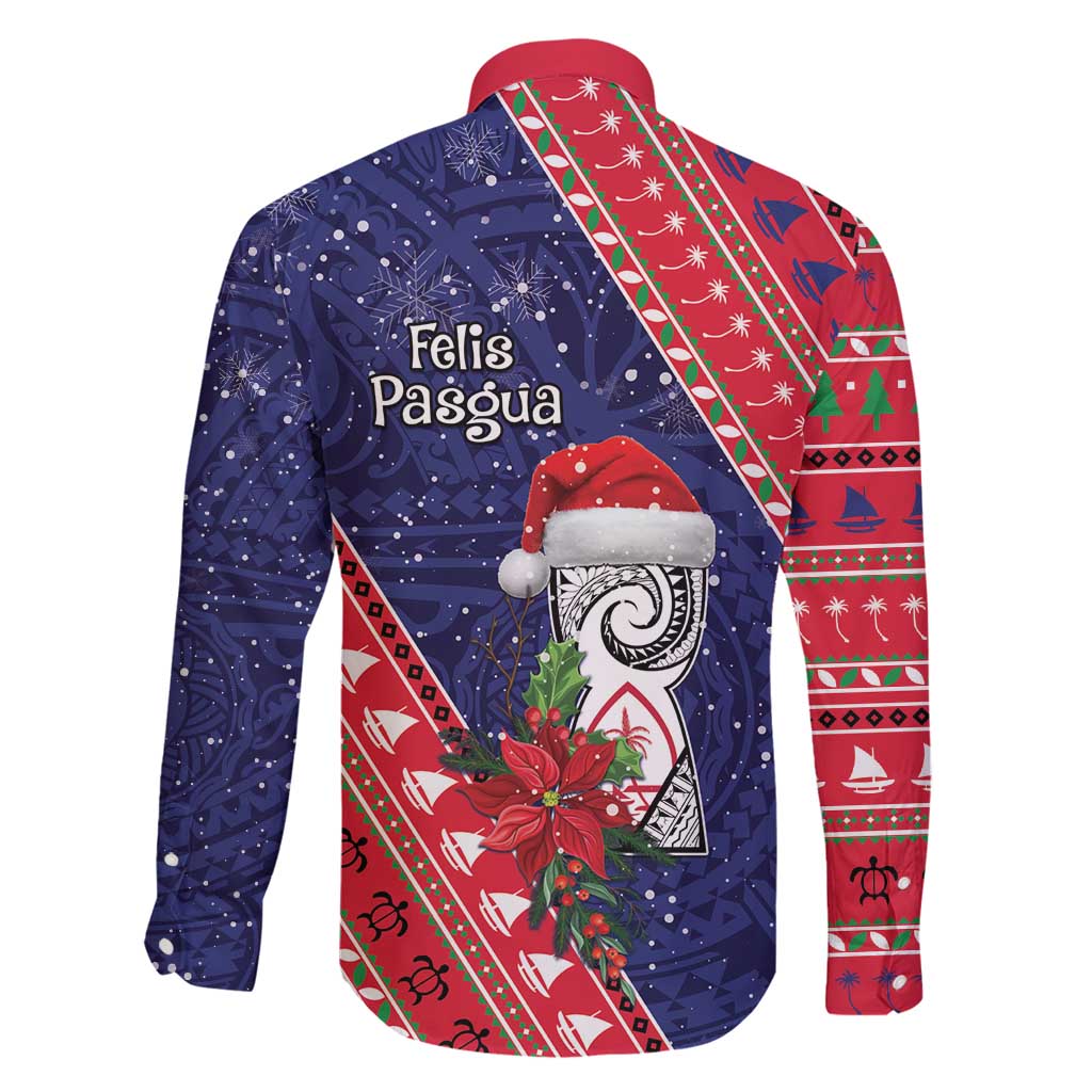Guam Christmas Family Matching Off Shoulder Maxi Dress and Hawaiian Shirt Felis Nabidat Guaman Seal With Poinsettia LT05 - Polynesian Pride