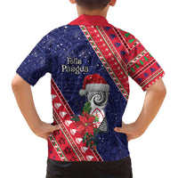 Guam Christmas Family Matching Tank Maxi Dress and Hawaiian Shirt Felis Nabidat Guaman Seal With Poinsettia LT05 - Polynesian Pride