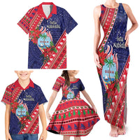 Guam Christmas Family Matching Tank Maxi Dress and Hawaiian Shirt Felis Nabidat Guaman Seal With Poinsettia LT05 - Polynesian Pride