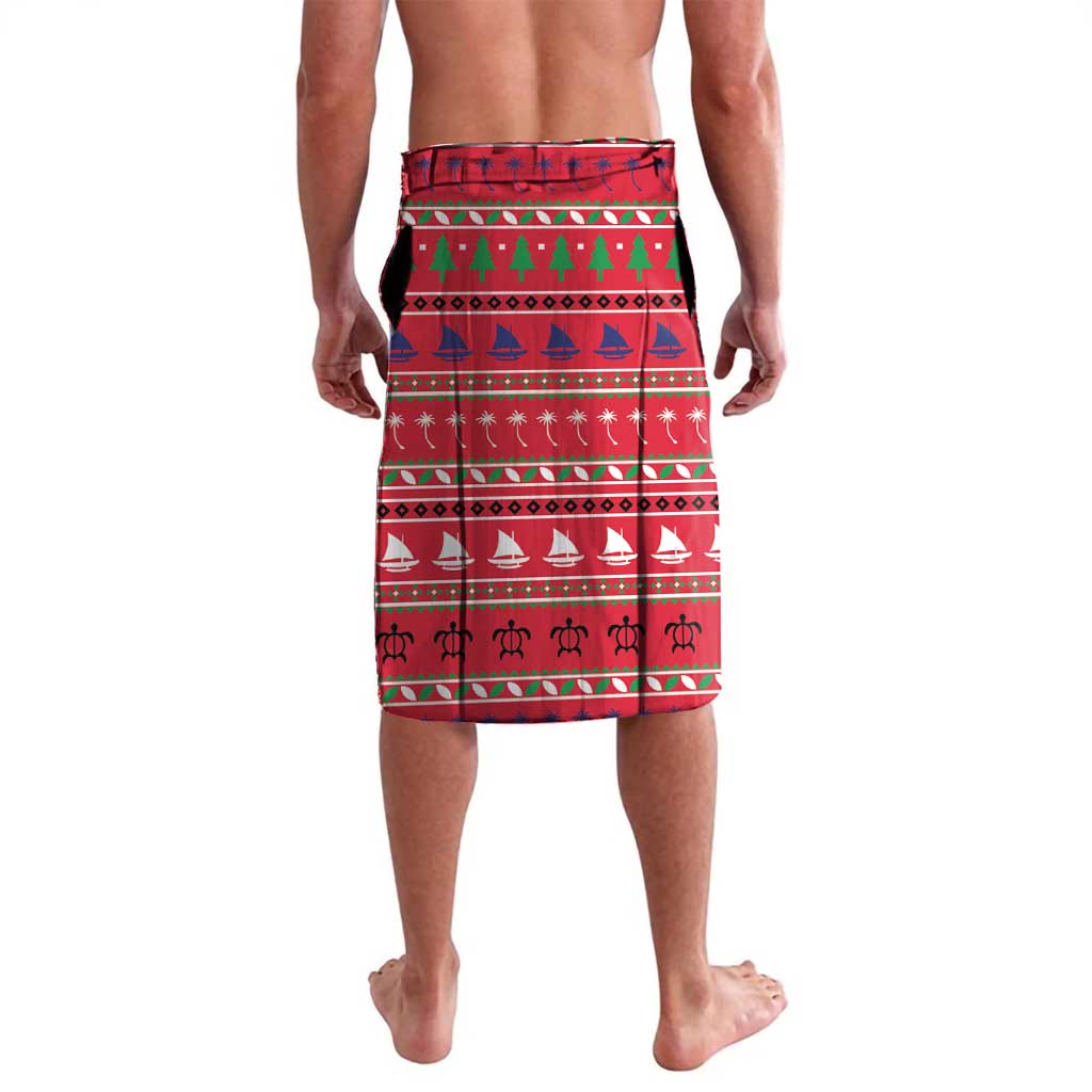 Guam Christmas Lavalava Felis Nabidat Guaman Seal With Poinsettia