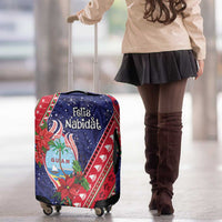 Guam Christmas Luggage Cover Felis Nabidat Guaman Seal With Poinsettia