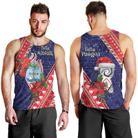 Guam Christmas Men Tank Top Felis Nabidat Guaman Seal With Poinsettia
