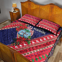 Guam Christmas Quilt Bed Set Felis Nabidat Guaman Seal With Poinsettia