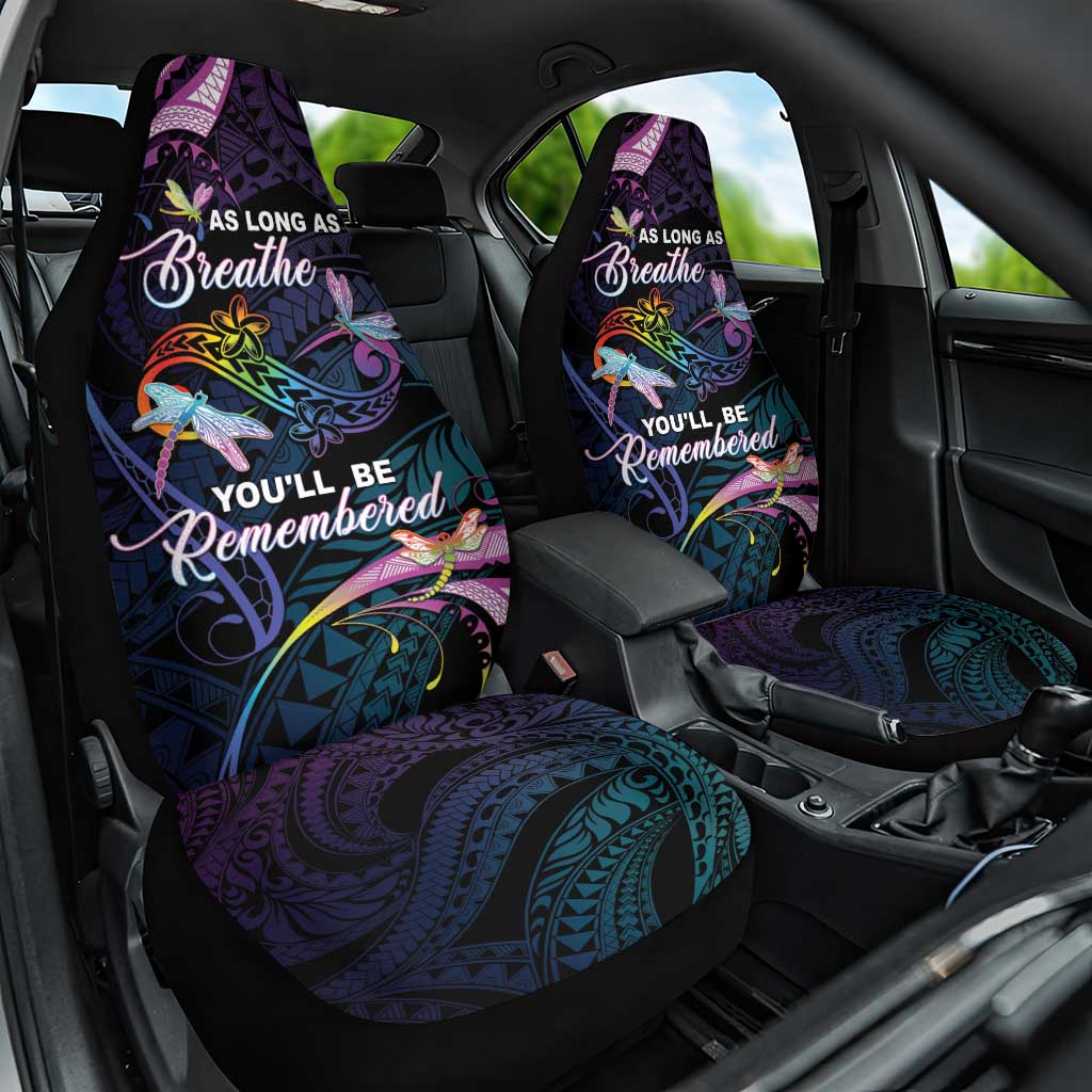 Polynesia Memorial Car Seat Cover Always Remembered Dragonfly Polynesian Style LT05 One Size Colorful - Polynesian Pride