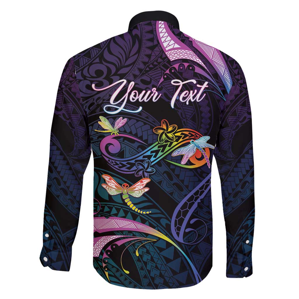 Personalised Polynesia Memorial Family Matching Off Shoulder Maxi Dress and Hawaiian Shirt Always Remembered Dragonfly Polynesian Style
