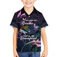 Personalised Polynesia Memorial Family Matching Off Shoulder Maxi Dress and Hawaiian Shirt Always Remembered Dragonfly Polynesian Style