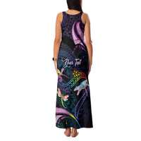 Personalised Polynesia Memorial Family Matching Tank Maxi Dress and Hawaiian Shirt Always Remembered Dragonfly Polynesian Style