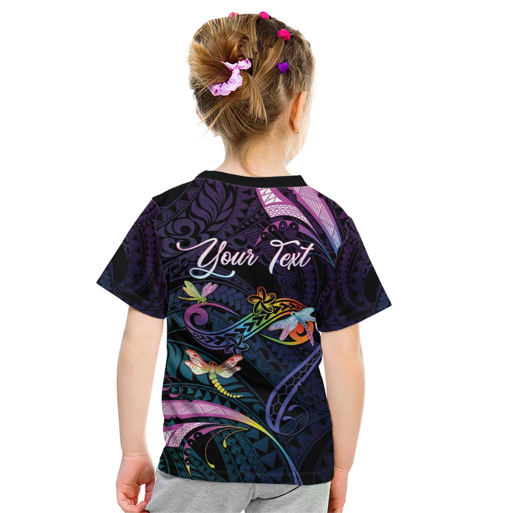 Personalised Polynesia Memorial Kid T Shirt Always Remembered Dragonfly Polynesian Style