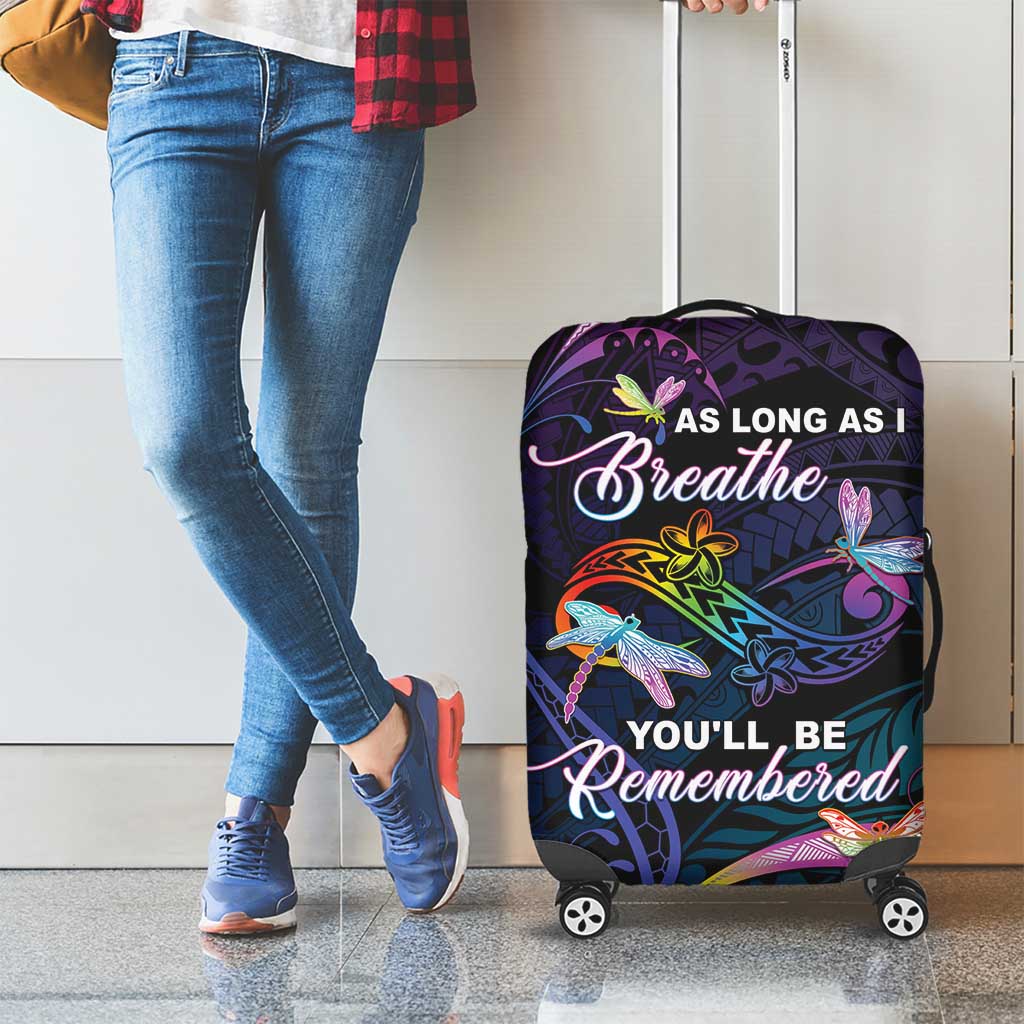 Polynesia Memorial Luggage Cover Always Remembered Dragonfly Polynesian Style LT05 - Polynesian Pride