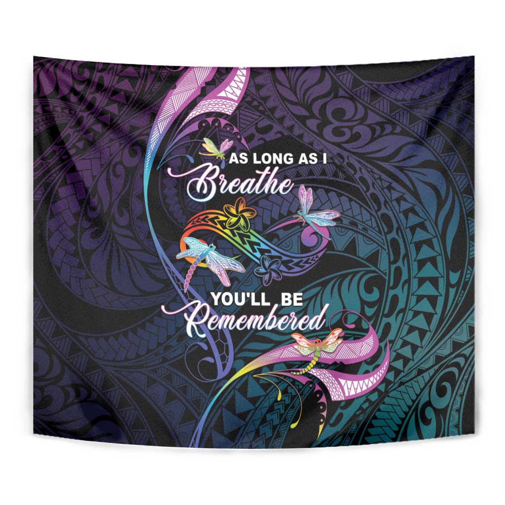 Polynesia Memorial Tapestry Always Remembered Dragonfly Polynesian Style
