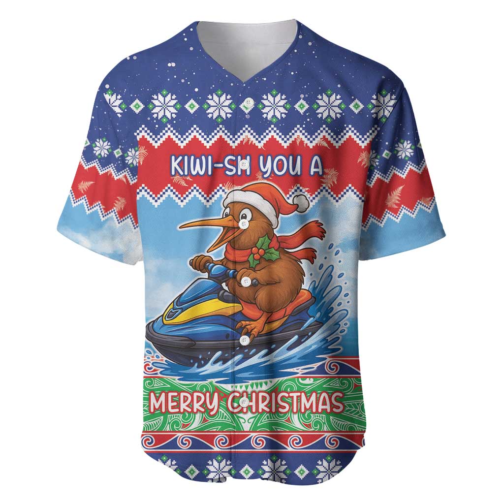 New Zealand Christmas Baseball Jersey Funny Jet Ride Kiwi Xmas - Polynesian Pride