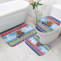 New Zealand Christmas Bathroom Set Funny Jet Ride Kiwi Xmas - Polynesian Pride