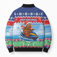 New Zealand Christmas Bomber Puffer Jacket Funny Jet Ride Kiwi Xmas - Polynesian Pride