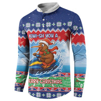 New Zealand Christmas Button Sweatshirt Funny Jet Ride Kiwi Xmas - Polynesian Pride