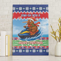 New Zealand Christmas Canvas Wall Art Funny Jet Ride Kiwi Xmas - Polynesian Pride