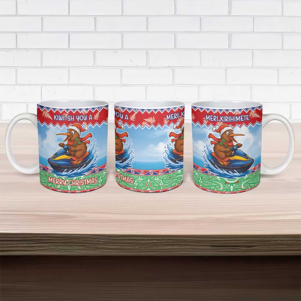 New Zealand Christmas Ceramic Mug Funny Jet Ride Kiwi Xmas - Polynesian Pride
