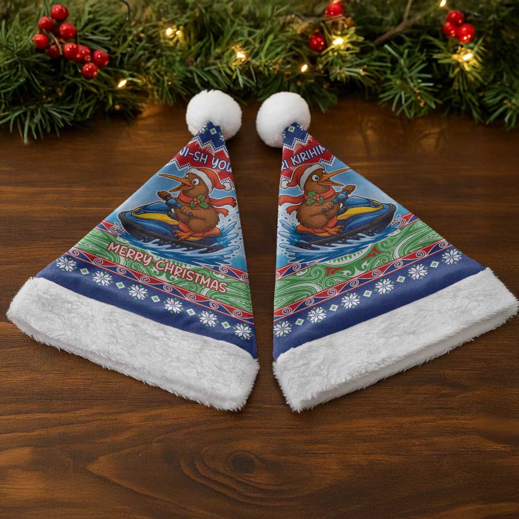 New Zealand Christmas Santa Hat Funny Jet Ride Kiwi Xmas - Polynesian Pride