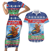 New Zealand Christmas Couples Matching Short Sleeve Bodycon Dress and Hawaiian Shirt Funny Jet Ride Kiwi Xmas - Polynesian Pride