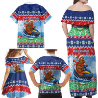 New Zealand Christmas Family Matching Off Shoulder Maxi Dress and Hawaiian Shirt Funny Jet Ride Kiwi Xmas - Polynesian Pride