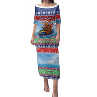 New Zealand Christmas Family Matching Puletasi and Hawaiian Shirt Funny Jet Ride Kiwi Xmas - Polynesian Pride