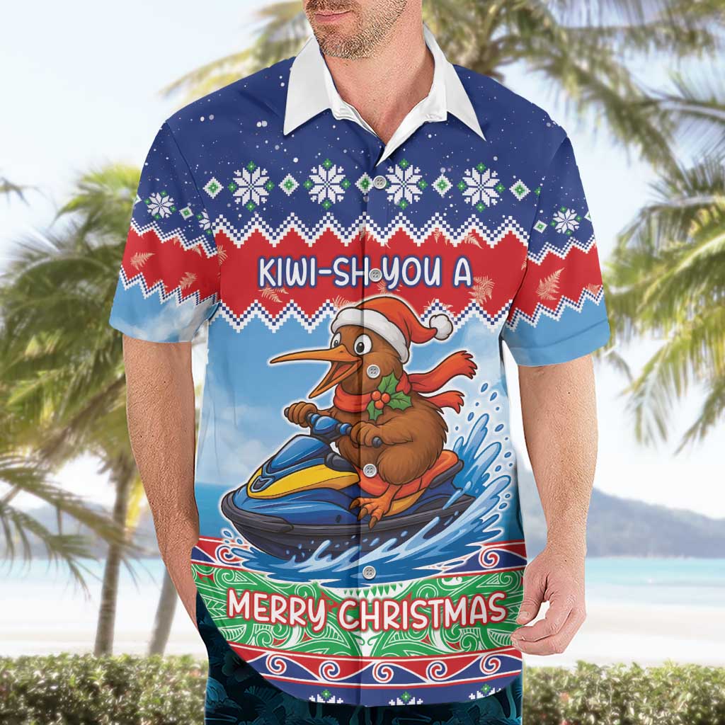 New Zealand Christmas Hawaiian Shirt Funny Jet Ride Kiwi Xmas - Polynesian Pride
