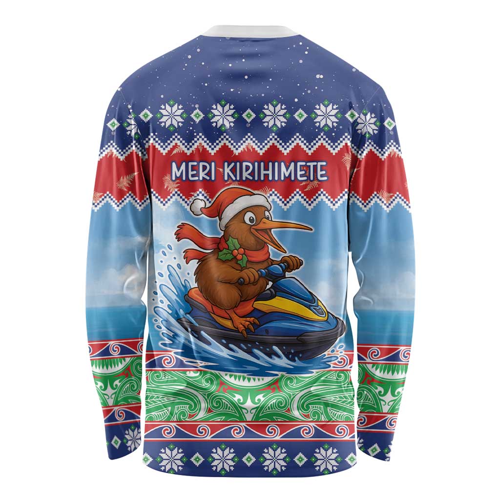 New Zealand Christmas Long Sleeve Shirt Funny Jet Ride Kiwi Xmas - Polynesian Pride