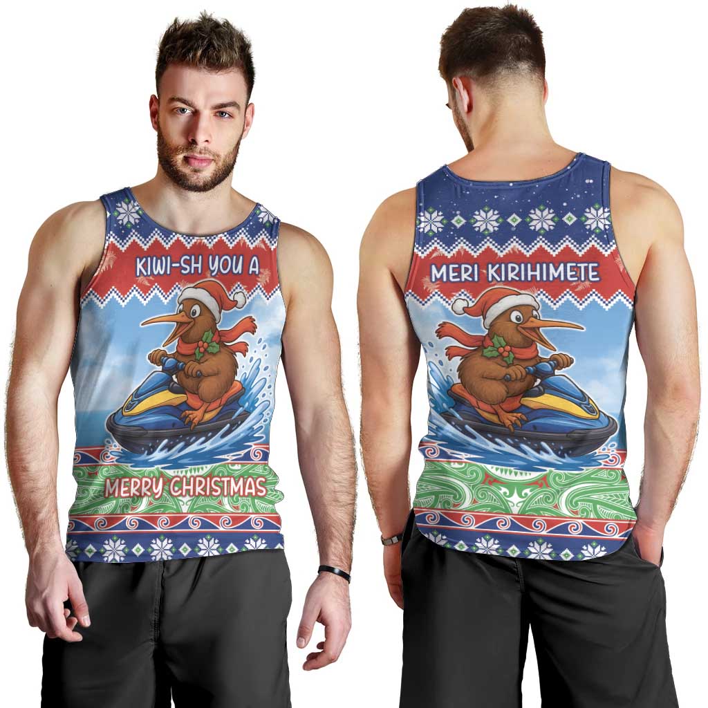 New Zealand Christmas Men Tank Top Funny Jet Ride Kiwi Xmas - Polynesian Pride