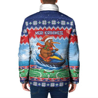 New Zealand Christmas Padded Jacket Funny Jet Ride Kiwi Xmas - Polynesian Pride
