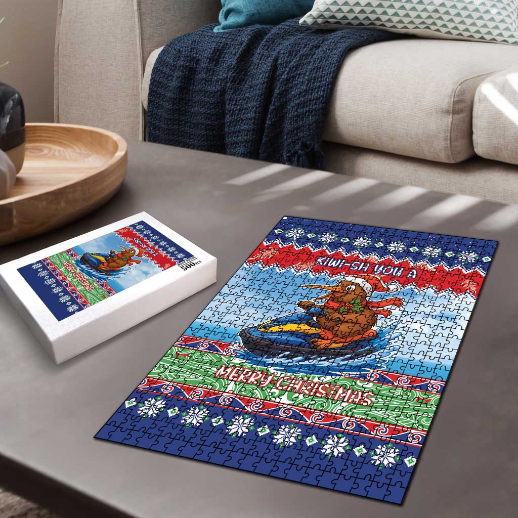 New Zealand Christmas Puzzle Funny Jet Ride Kiwi Xmas - Polynesian Pride
