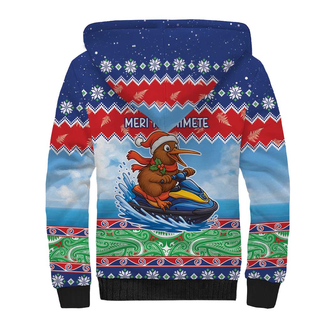 New Zealand Christmas Sherpa Hoodie Funny Jet Ride Kiwi Xmas - Polynesian Pride