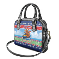 New Zealand Christmas Shoulder Handbag Funny Jet Ride Kiwi Xmas - Polynesian Pride