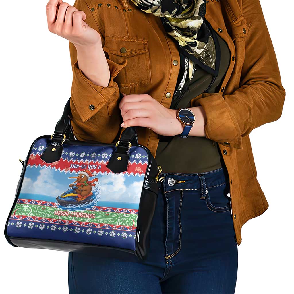New Zealand Christmas Shoulder Handbag Funny Jet Ride Kiwi Xmas - Polynesian Pride
