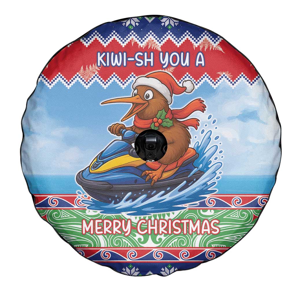 New Zealand Christmas Spare Tire Cover Funny Jet Ride Kiwi Xmas - Polynesian Pride