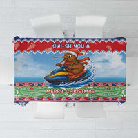 New Zealand Christmas Tablecloth Funny Jet Ride Kiwi Xmas - Polynesian Pride