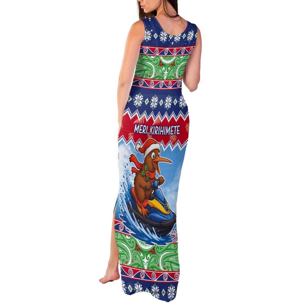 New Zealand Christmas Tank Maxi Dress Funny Jet Ride Kiwi Xmas - Polynesian Pride