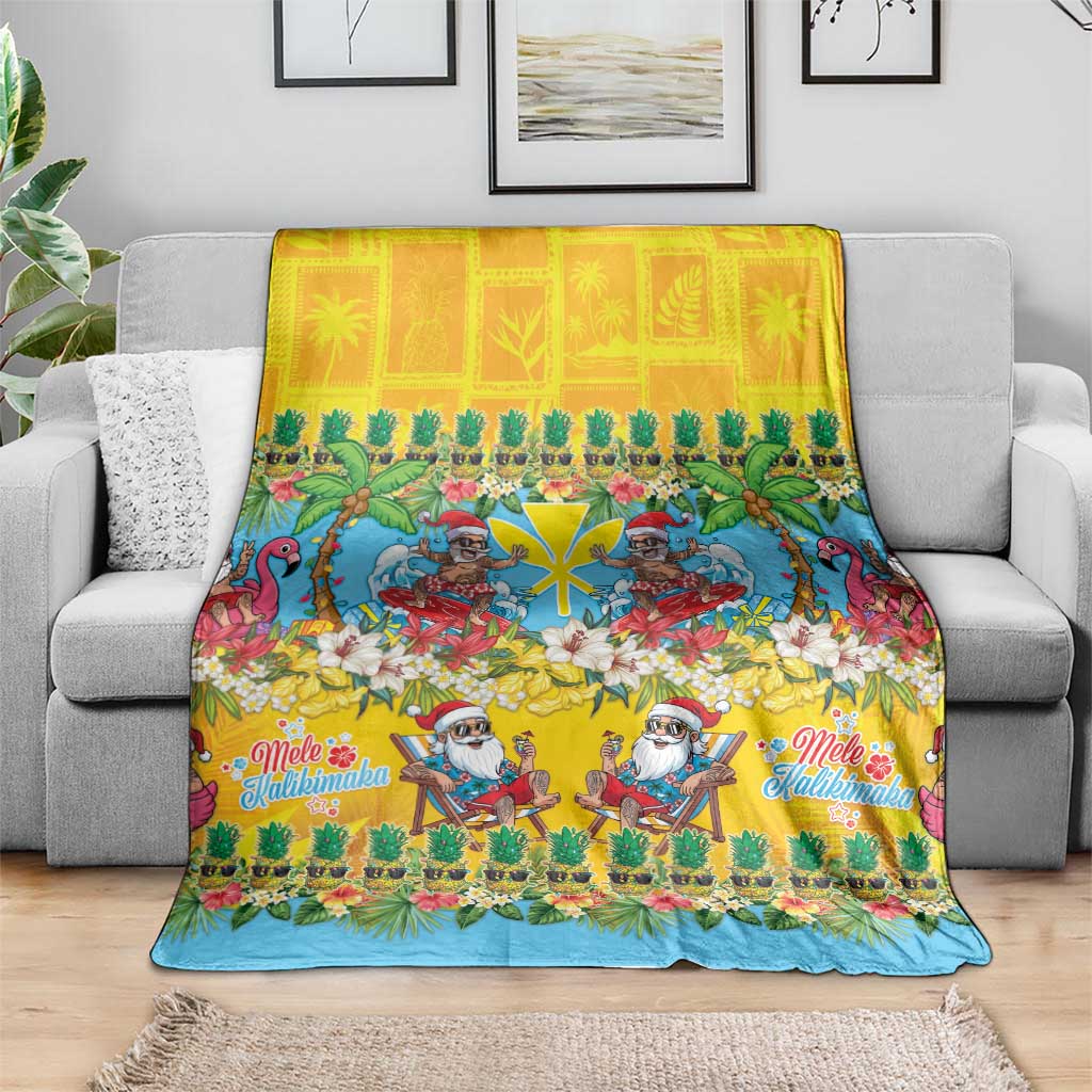 Hawaii Christmas Blanket Mele Kalikimaka Tropical Vibes - Polynesian Pride