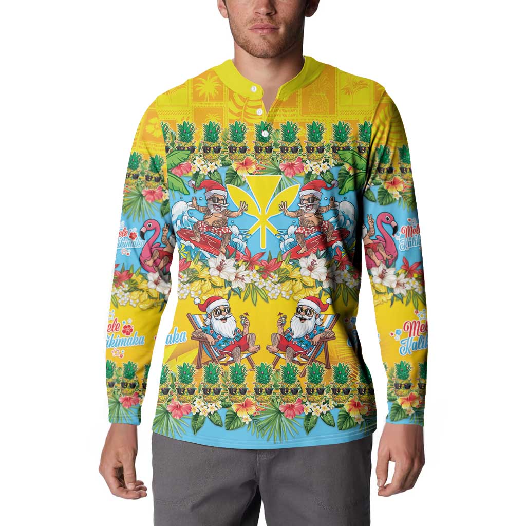 Hawaii Christmas Button Sweatshirt Mele Kalikimaka Tropical Vibes - Polynesian Pride