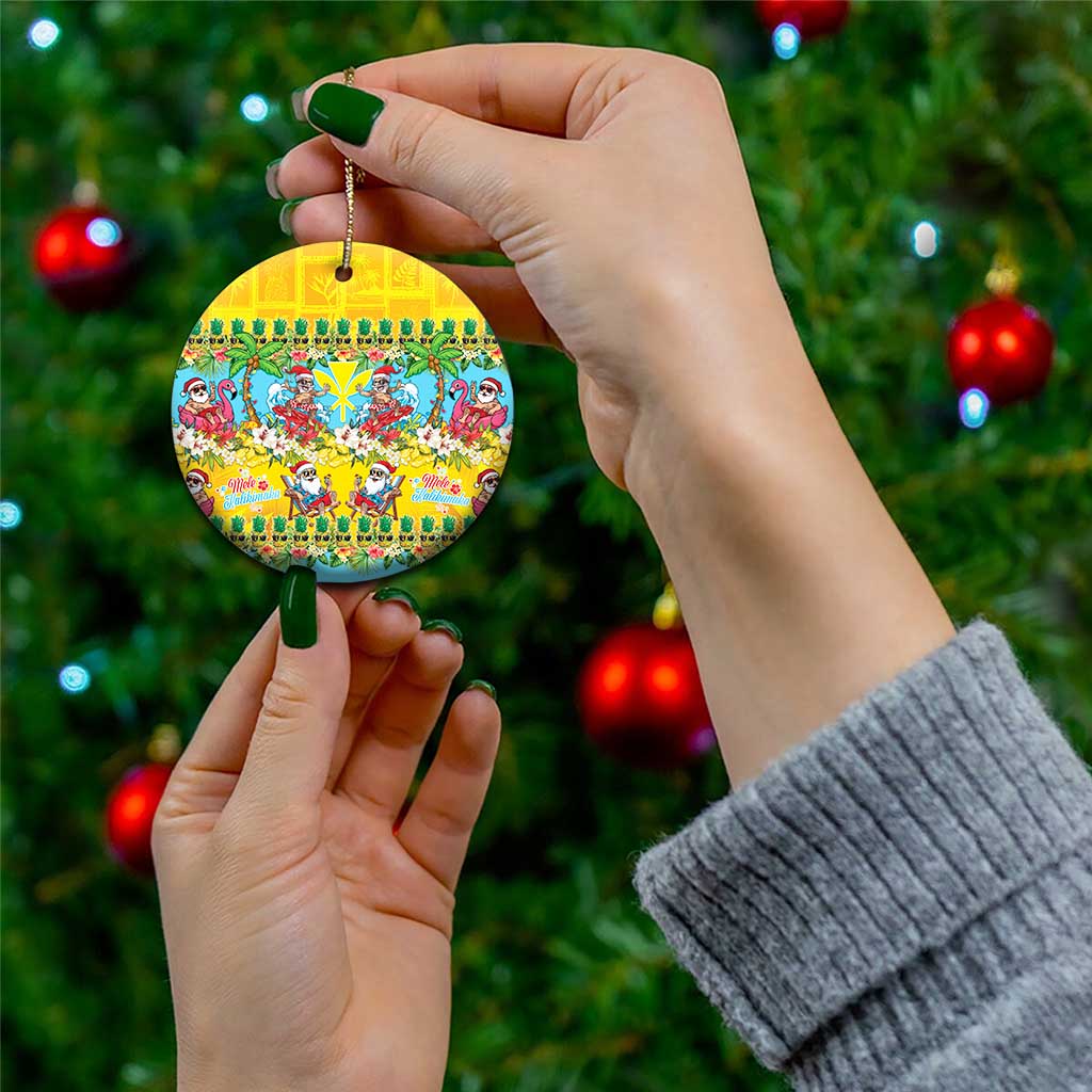 Hawaii Christmas Ceramic Ornament Mele Kalikimaka Tropical Vibes - Polynesian Pride