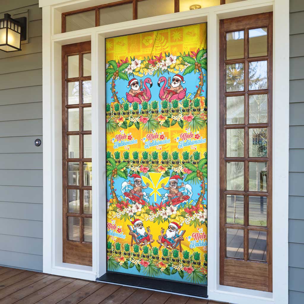 Hawaii Christmas Door Cover Mele Kalikimaka Tropical Vibes - Polynesian Pride