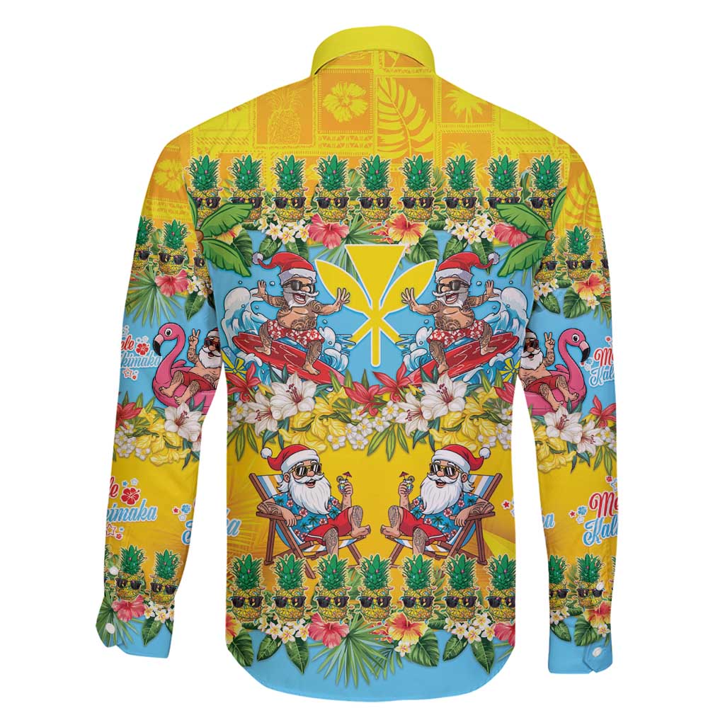 Hawaii Christmas Family Matching Long Sleeve Bodycon Dress and Hawaiian Shirt Mele Kalikimaka Tropical Vibes LT05 - Polynesian Pride