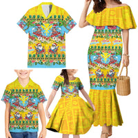 Hawaii Christmas Family Matching Mermaid Dress and Hawaiian Shirt Mele Kalikimaka Tropical Vibes LT05 - Polynesian Pride