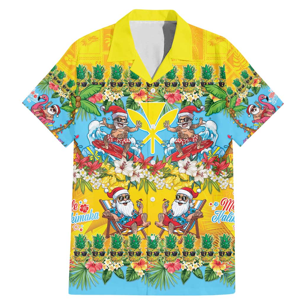 Hawaii Christmas Family Matching Mermaid Dress and Hawaiian Shirt Mele Kalikimaka Tropical Vibes LT05 Dad's Shirt - Short Sleeve Colorful - Polynesian Pride