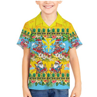 Hawaii Christmas Family Matching Mermaid Dress and Hawaiian Shirt Mele Kalikimaka Tropical Vibes LT05 Son's Shirt Colorful - Polynesian Pride