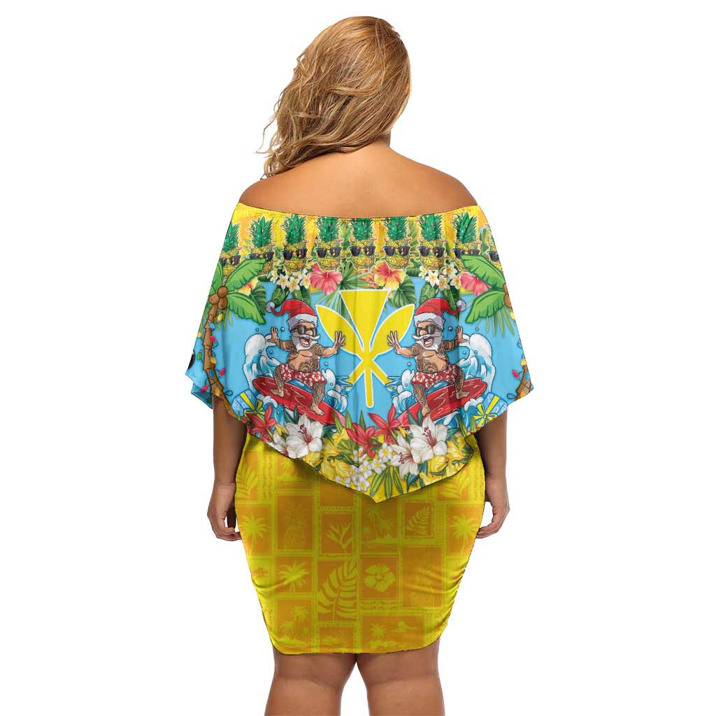 Hawaii Christmas Family Matching Off Shoulder Short Dress and Hawaiian Shirt Mele Kalikimaka Tropical Vibes LT05 - Polynesian Pride